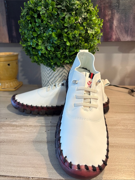 Shoes - White Slip-On  Sneakers, European.